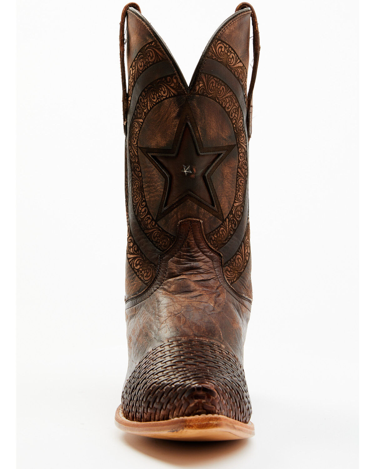 Dan Post Men's Embossed Star & Studded Basketweave Western