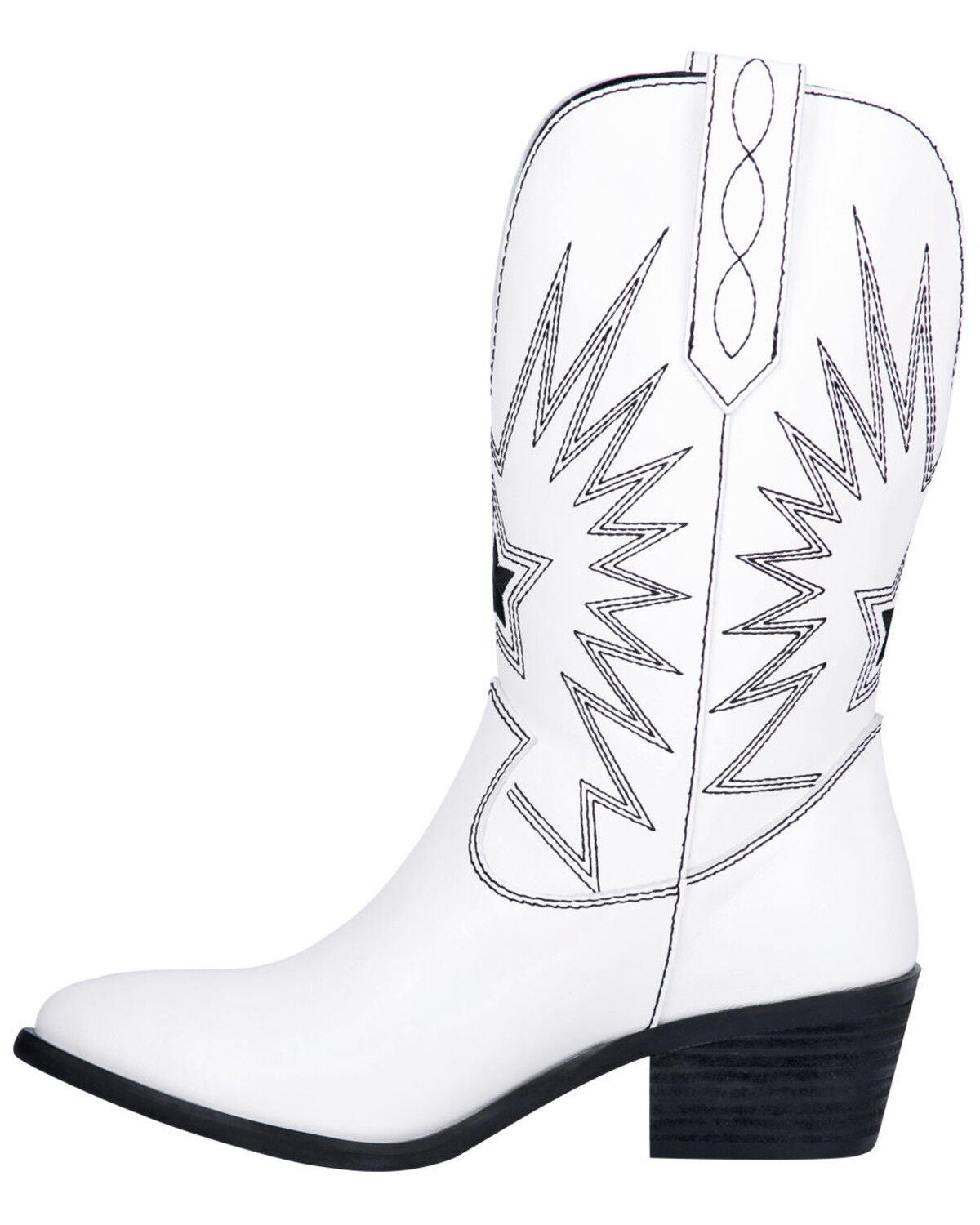 round toe white boots