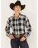 Image #1 - Hooey Women's Plaid Print Long Sleeve Snap Flannel Shirt, Black, hi-res