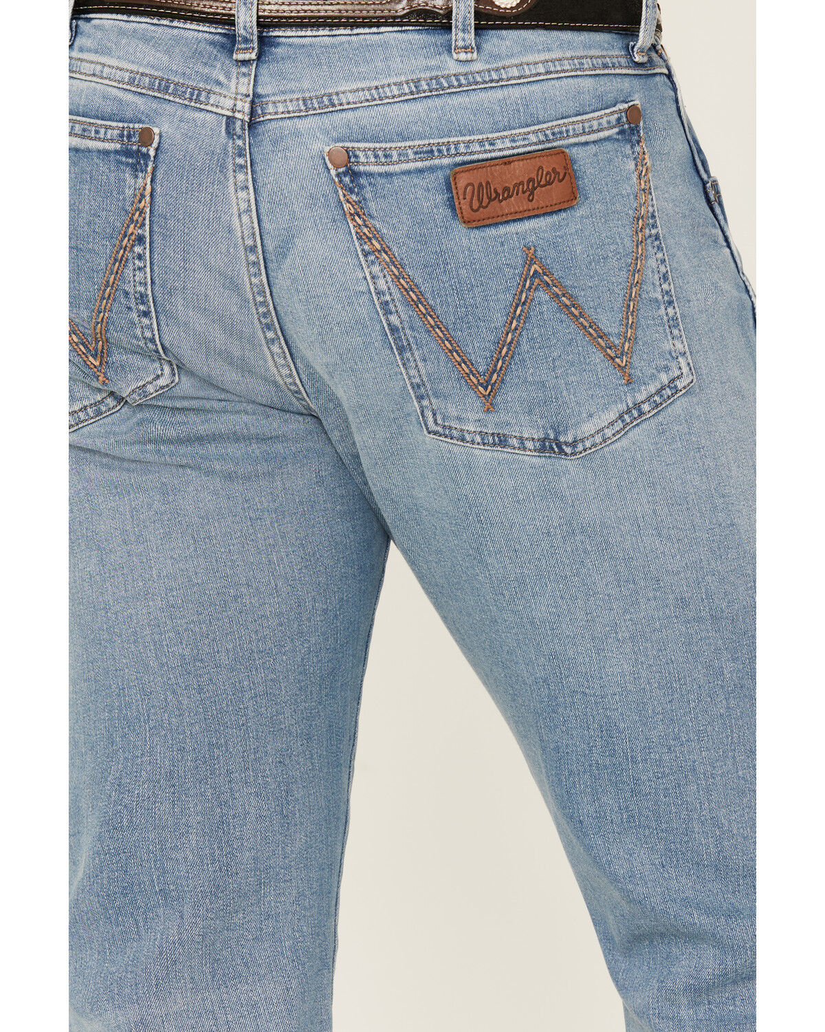 Image #4 - Wrangler Retro Men's Light Wash Flintlock Slim Bootcut Stretch Denim Jeans, Light Wash, hi-res