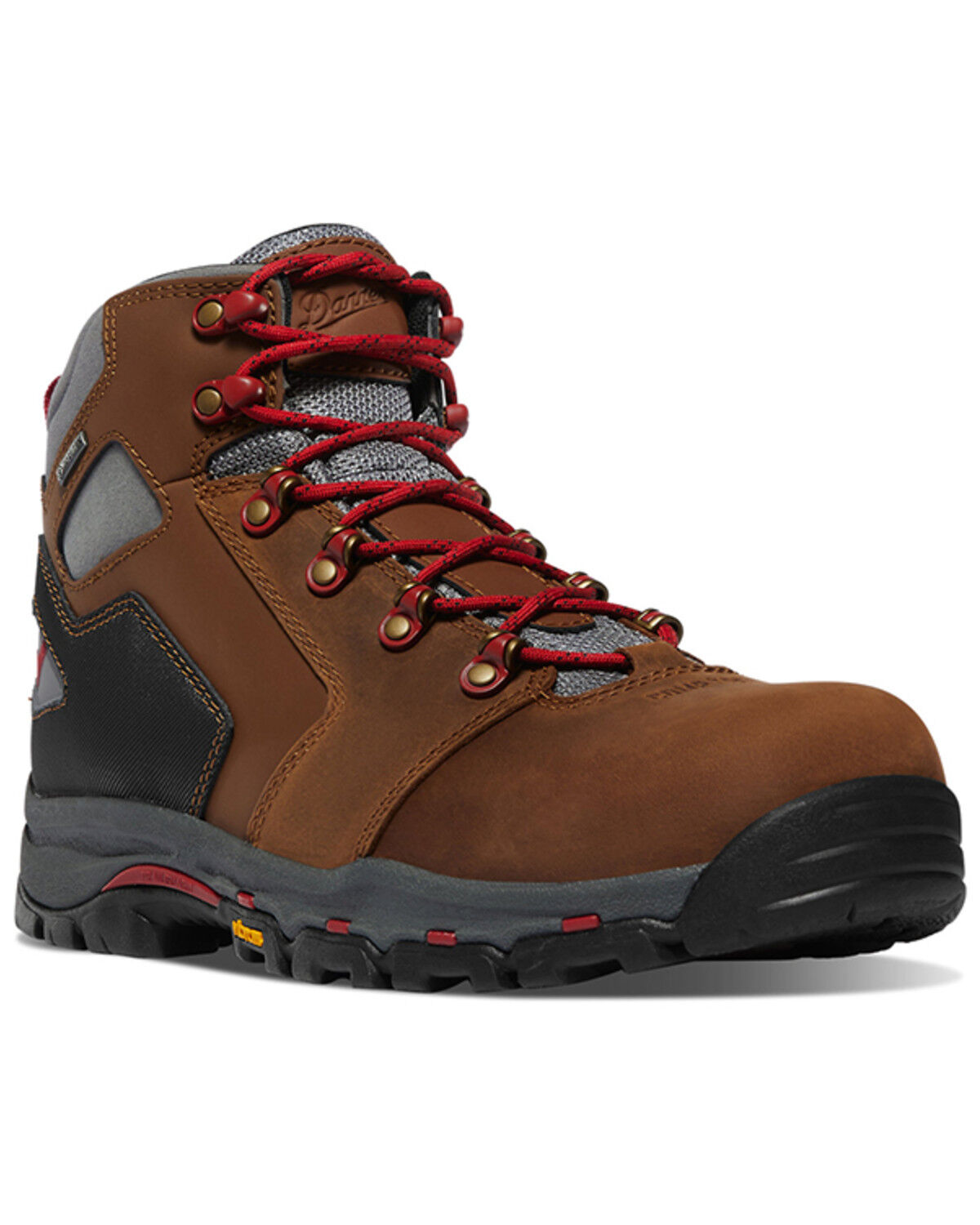 Image #1 - Danner Men's Vicious Waterproof Work Boots - Soft Toe, Red/brown, hi-res