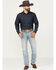 Rock & Roll Denim Men's Vintage 46 Revolver Medium Wash Slim Straight Stretch Reflex Denim Jeans , Medium Wash, hi-res