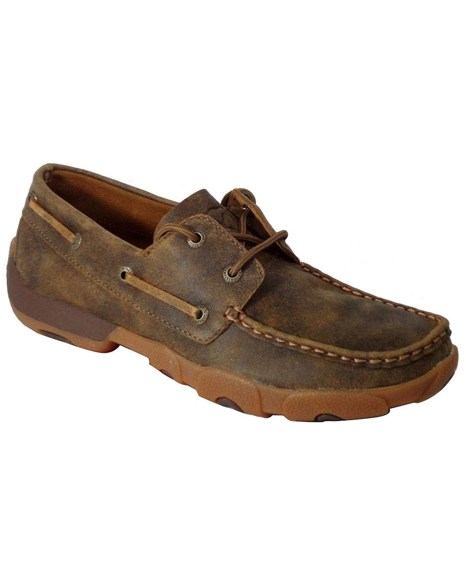 Image #1 - Twisted X Women's Boat Shoe Driving Mocs, Tan, hi-res