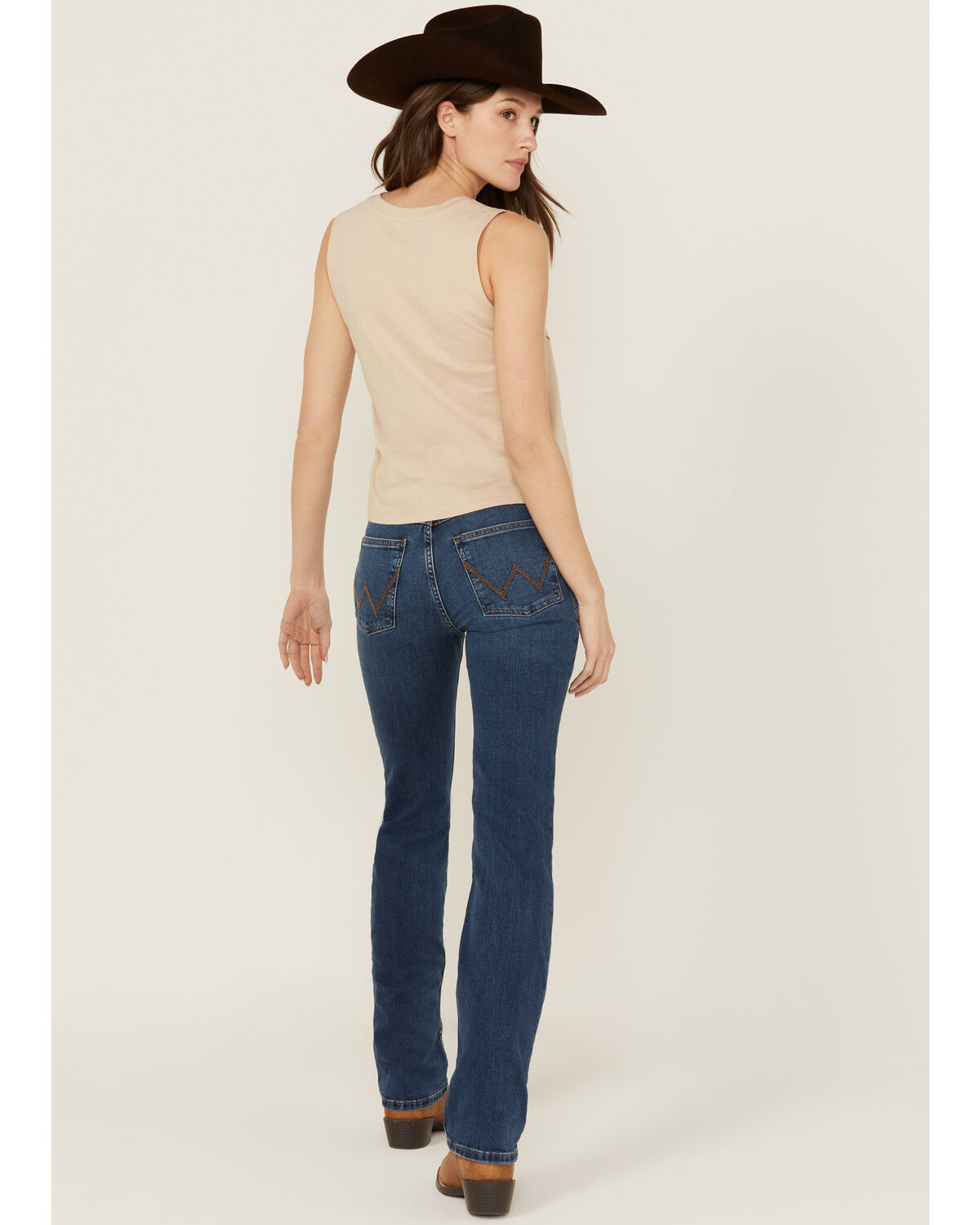 Image #1 - Wrangler Women's Jennifer Dark Wash Mid Rise Willow Ultimate Riding Stretch Bootcut Jeans, Dark Wash, hi-res