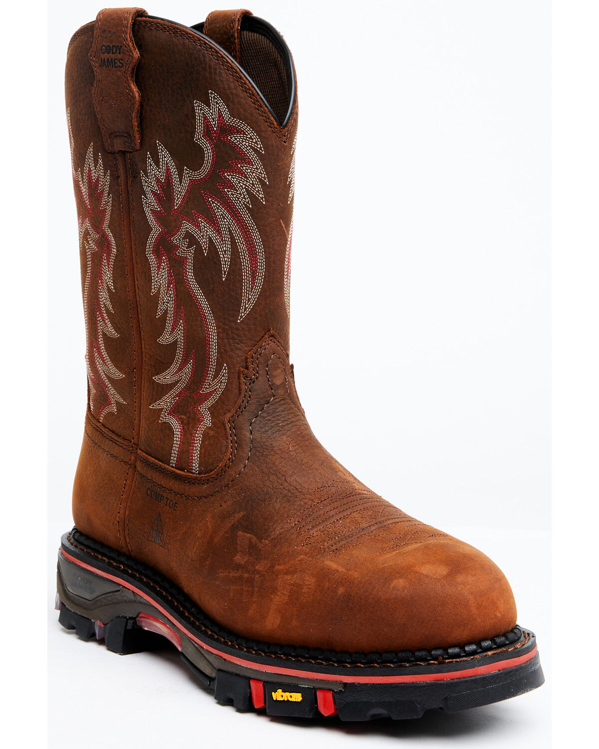 Image #1 - Cody James Men's Decimator Dirty Dog Pull On Work Boots - Composite Toe, Brown, hi-res