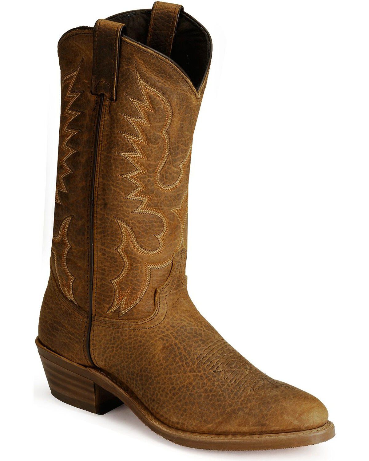 Image #1 - Abilene Men's Bison Leather Western Boots - Round Toe, Tan, hi-res