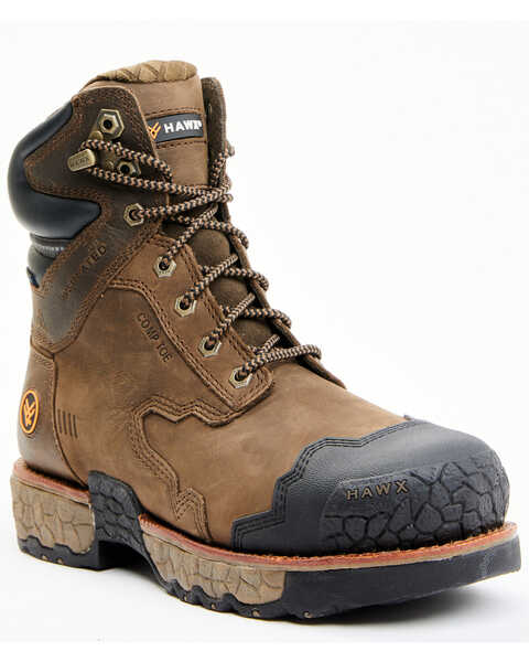 Image #1 - Hawx Men's 8" Legion Sport Work Boots - Nano Composite Toe, Brown, hi-res