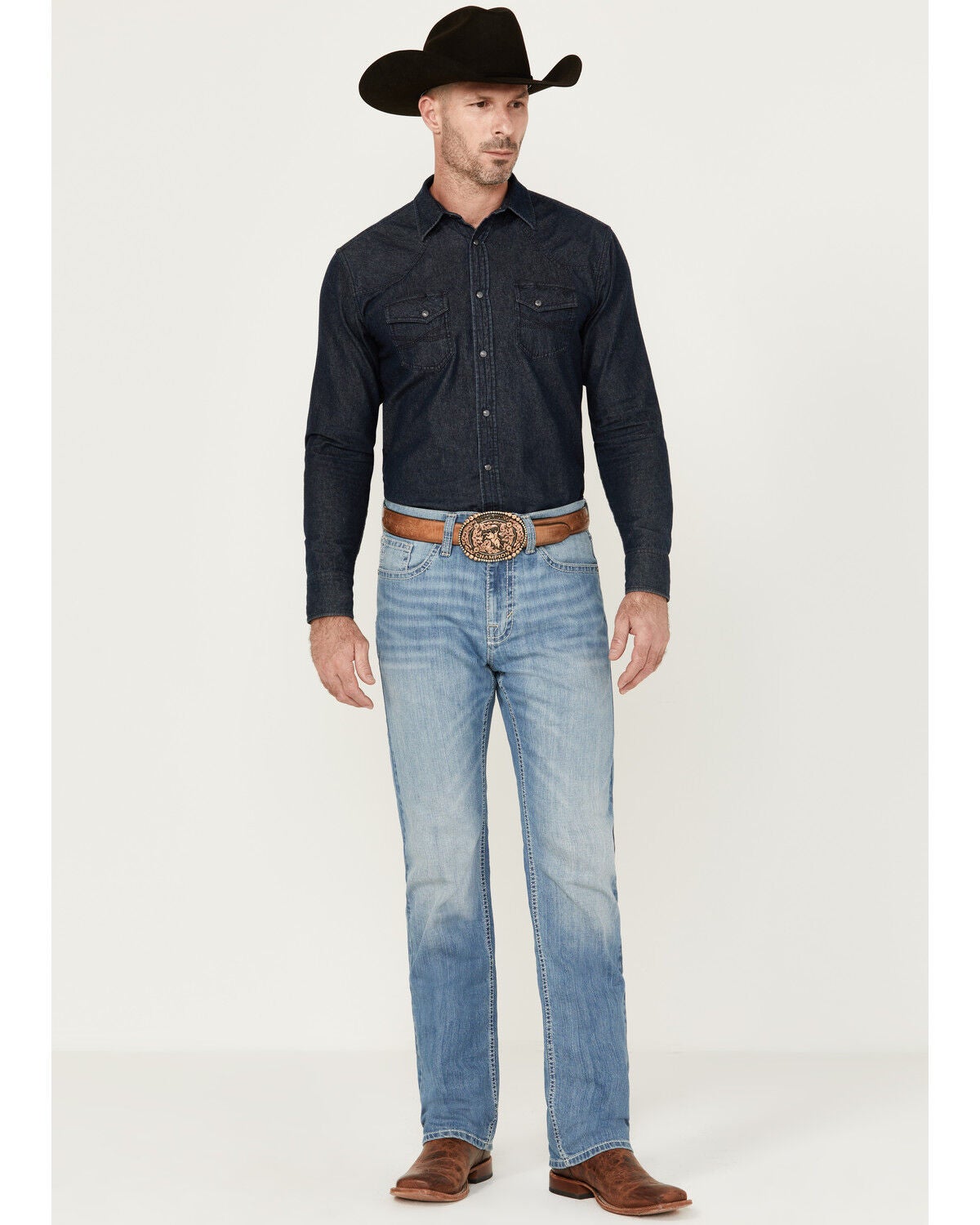 Cody James Men's Clovehitch Wash Jackson Slim Straight Stretch Denim Jeans, Blue, hi-res