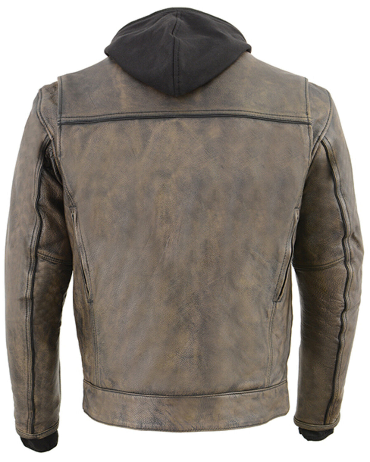 Image #2 - Milwaukee Leather Men's Distressed Utility Pocket Ventilated Concealed Carry Motorcycle Jacket, Black, hi-res