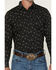 Image #3 - Cody James Men's Saddle Peak Floral Print Long Sleeve Snap Western Shirt, Black, hi-res