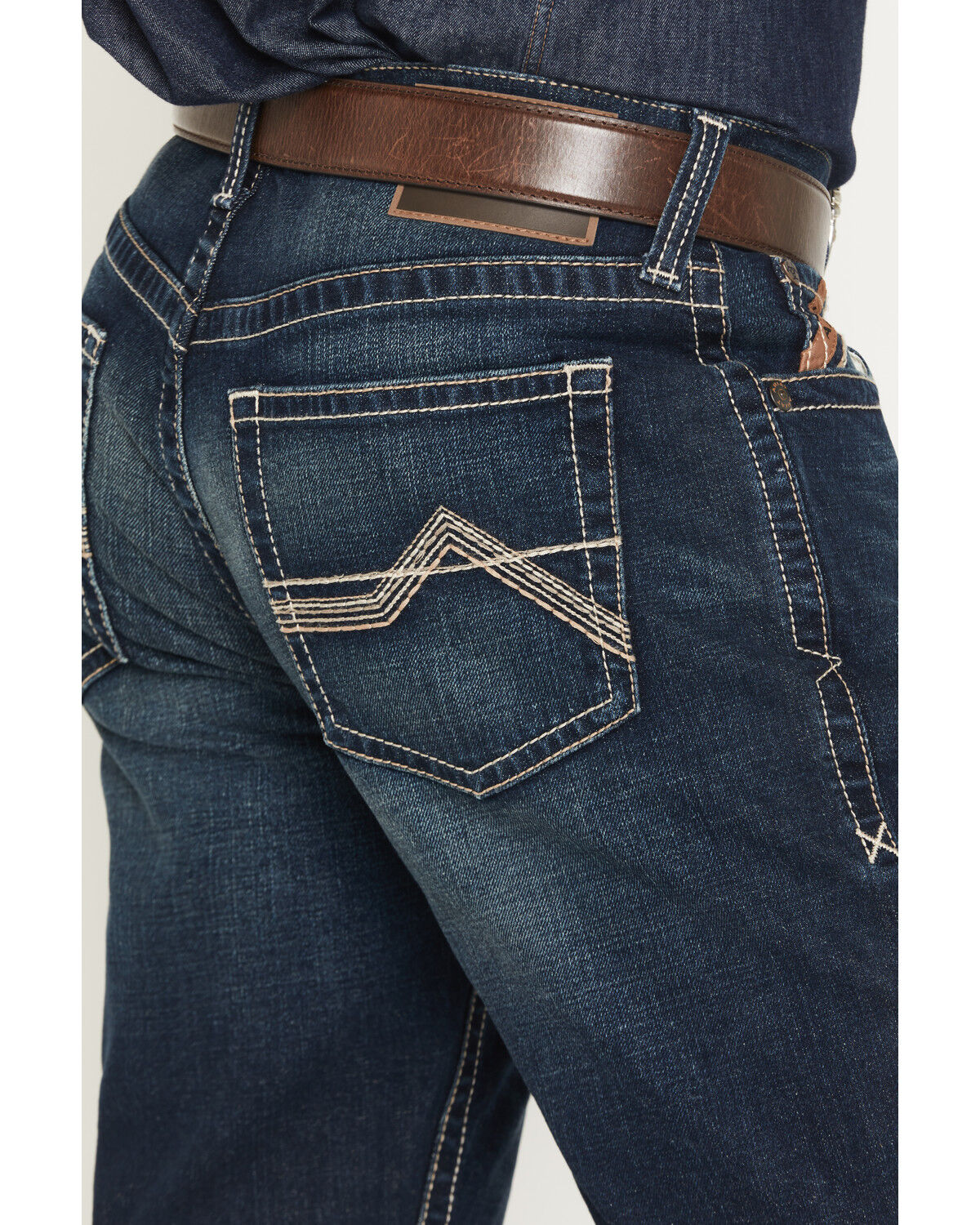 Image #4 - Ariat Men's Boot Barn Exclusive M4 Nightingale Dark Wash Relaxed Straight Rigid Denim Jeans - Big, Dark Wash, hi-res