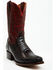 Image #1 - Dan Post Men's 12" Exotic Ostrich Leg Western Boots - Square Toe , Black Cherry, hi-res