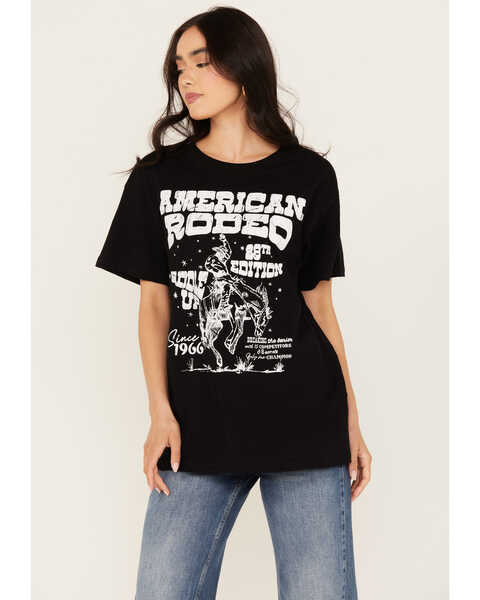 Image #1 - Somewhere West Women's American Rodeo 1966 Short Sleeve Graphic Tee, Black, hi-res