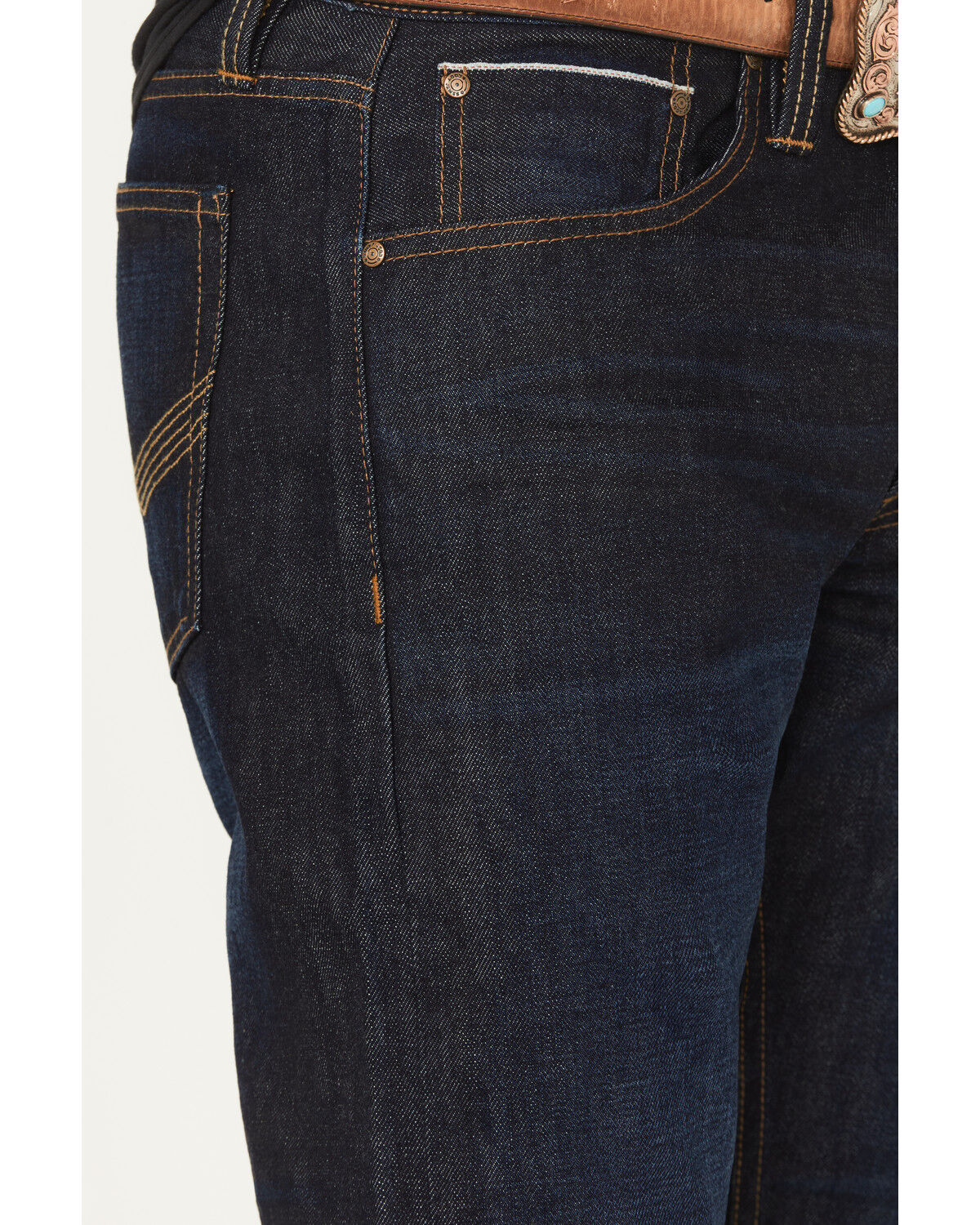 Image #2 - Cody James Men's Tucson Wash Jackson Slim Straight Selvedge Rigid Denim Jeans, Dark Wash, hi-res