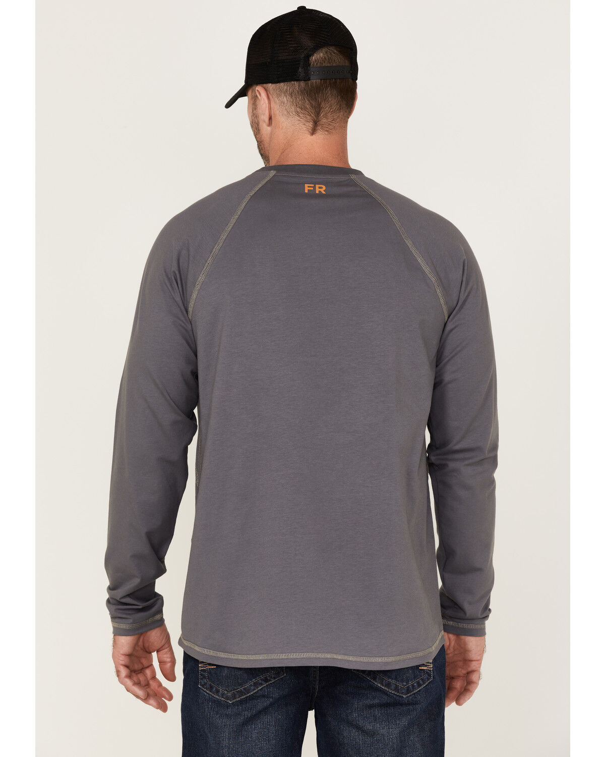 Image #4 - Cody James Men's FR Long Sleeve Raglan Work T-Shirt, Grey, hi-res