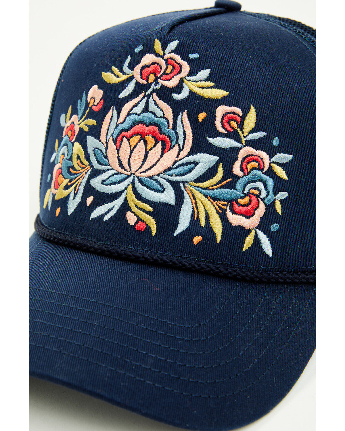 Image #2 - Shyanne Women's Primrose Floral Embroidered Ball Cap, Navy, hi-res