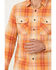 Image #3 - Pendleton Men's Beach Shack Plaid Print Long Sleeve Button-Down Western Shirt , Orange, hi-res