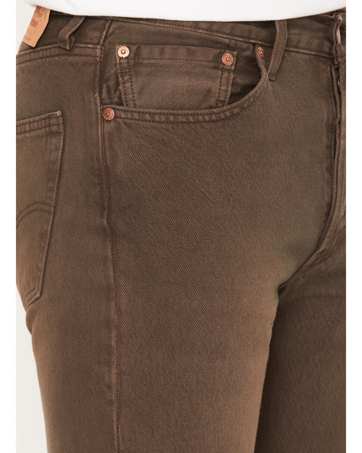 Image #2 - Levi's Men's 501 Original Straight Denim Jeans, Brown, hi-res