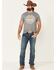 Cinch Men's Gray Lead Don't Follow Circle Graphic Short Sleeve T-Shirt , Grey, hi-res