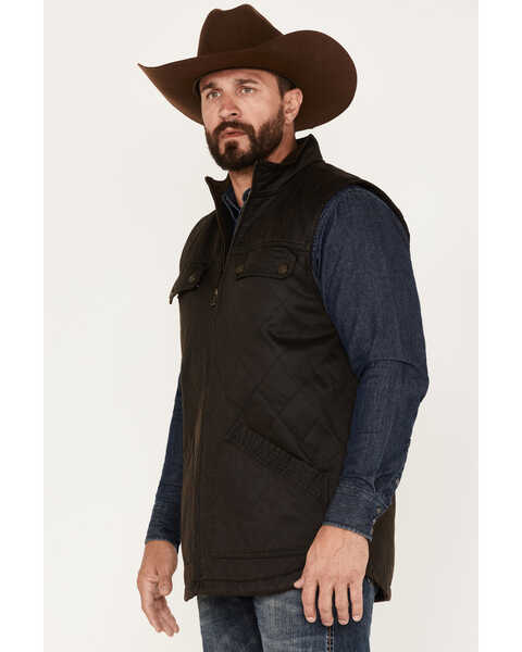 Image #2 - Cody James Men's Perryton Quilted Field Vest, Dark Brown, hi-res