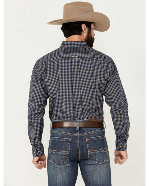 Image #4 - Ariat Men's Pro Series Tate Plaid Print Long Sleeve Button-Down Western Shirt - Tall , Dark Blue, hi-res