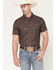 Image #1 - Rock & Roll Denim Men's TEK Medallion Print Short Sleeve Button-Down Performance Stretch Western Shirt, Dark Brown, hi-res
