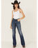 Image #1 - Good American Women's Good Classic Dark Wash High Rise Bootcut Stretch Denim Jeans, Dark Wash, hi-res
