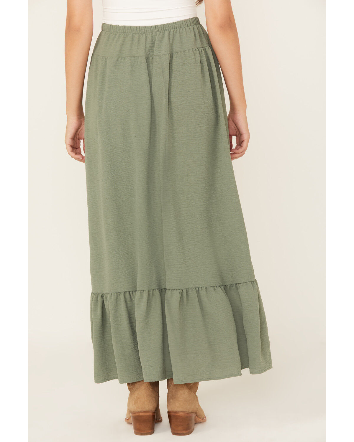 Image #4 - Originality Women's Front Yoke Midi Skirt, Sage, hi-res
