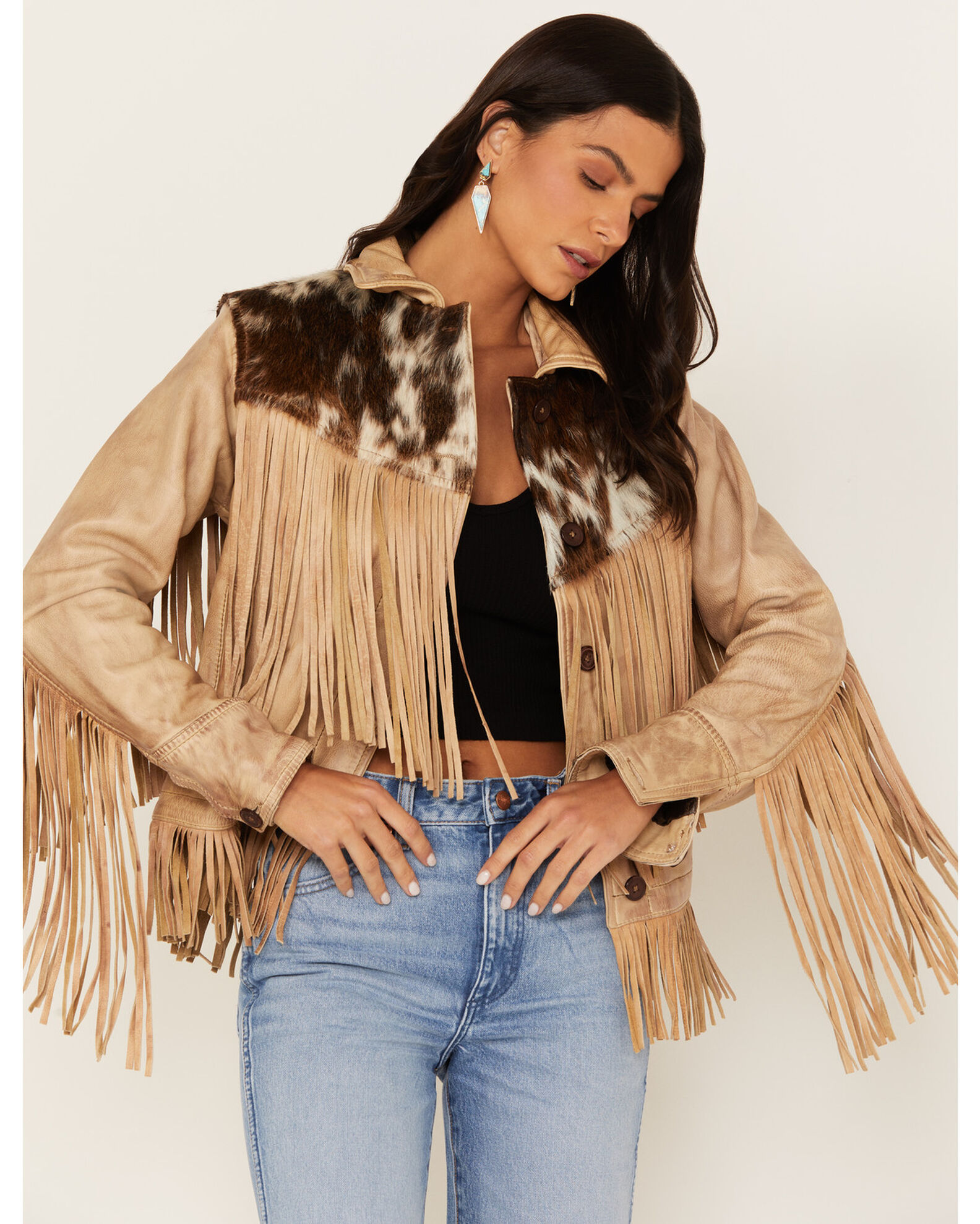 STS Ranchwear Women s Cowhide Frontier Fringe Jacket Sheplers