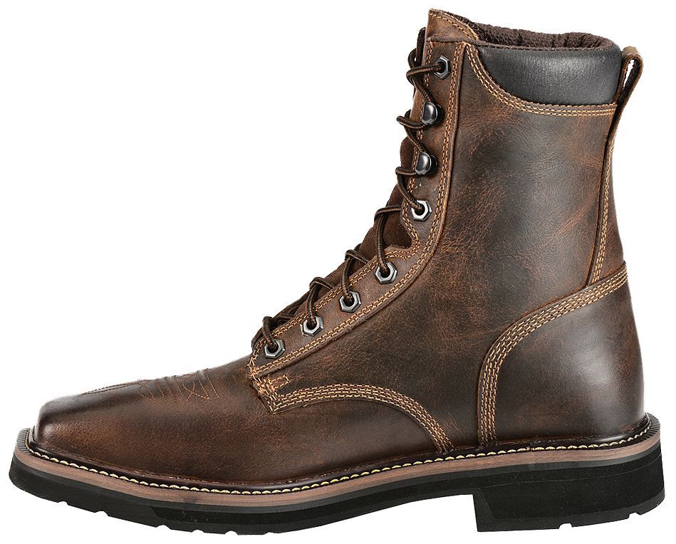 justin women's lace up work boots