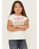 Shyanne Girls' Rodeo Short Sleeve Graphic Ringer Tee, Ivory, hi-res