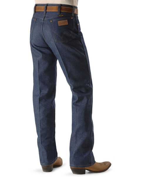 Wrangler Men's 13MWZ Dark Wash High-Rise Rigid Cowboy Cut Straight Jeans, Indigo, hi-res