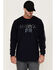 Image #1 - Hawx Men's FR Flag Logo Graphic Long Sleeve Work T-Shirt , Navy, hi-res