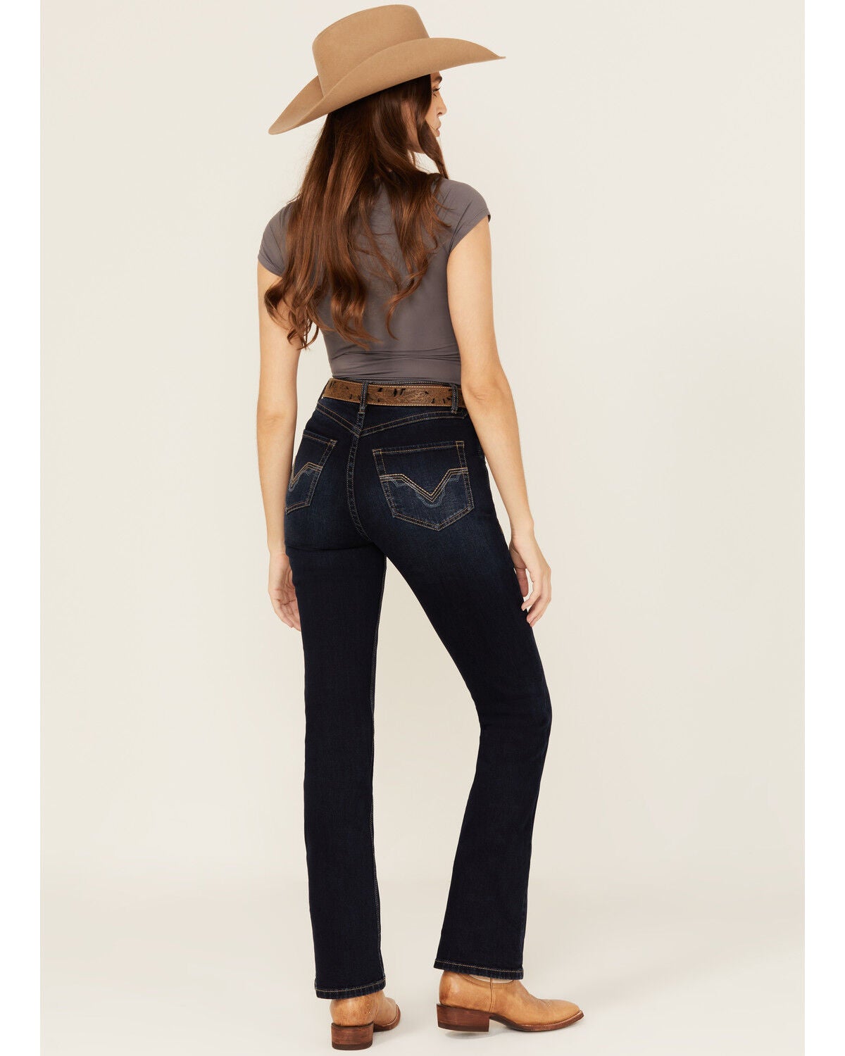 Rock & Roll Denim Women's Dark Wash High Rise Bootcut Stretch Denim Jeans, Dark Wash, hi-res