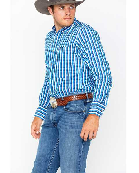 Image #5 - Wrangler Men's Plaid Performance Long Sleeve Western Shirt , , hi-res