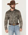 Image #1 - Wrangler Retro Men's Floral print Long Sleeve Snap Western Shirt, Grey, hi-res