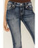 Image #4 - Miss Me Women's Dark Wash Mid Rise Faux Flap Pocket Bootcut Stretch Denim Jeans , Dark Wash, hi-res