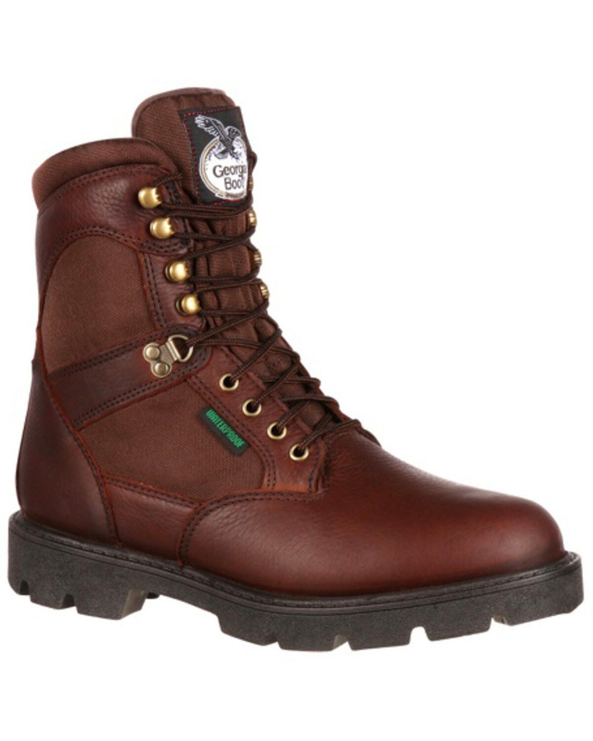 Georgia Boot Men's Homeland Waterproof Work Boots - Steel Toe, Brown, hi-res