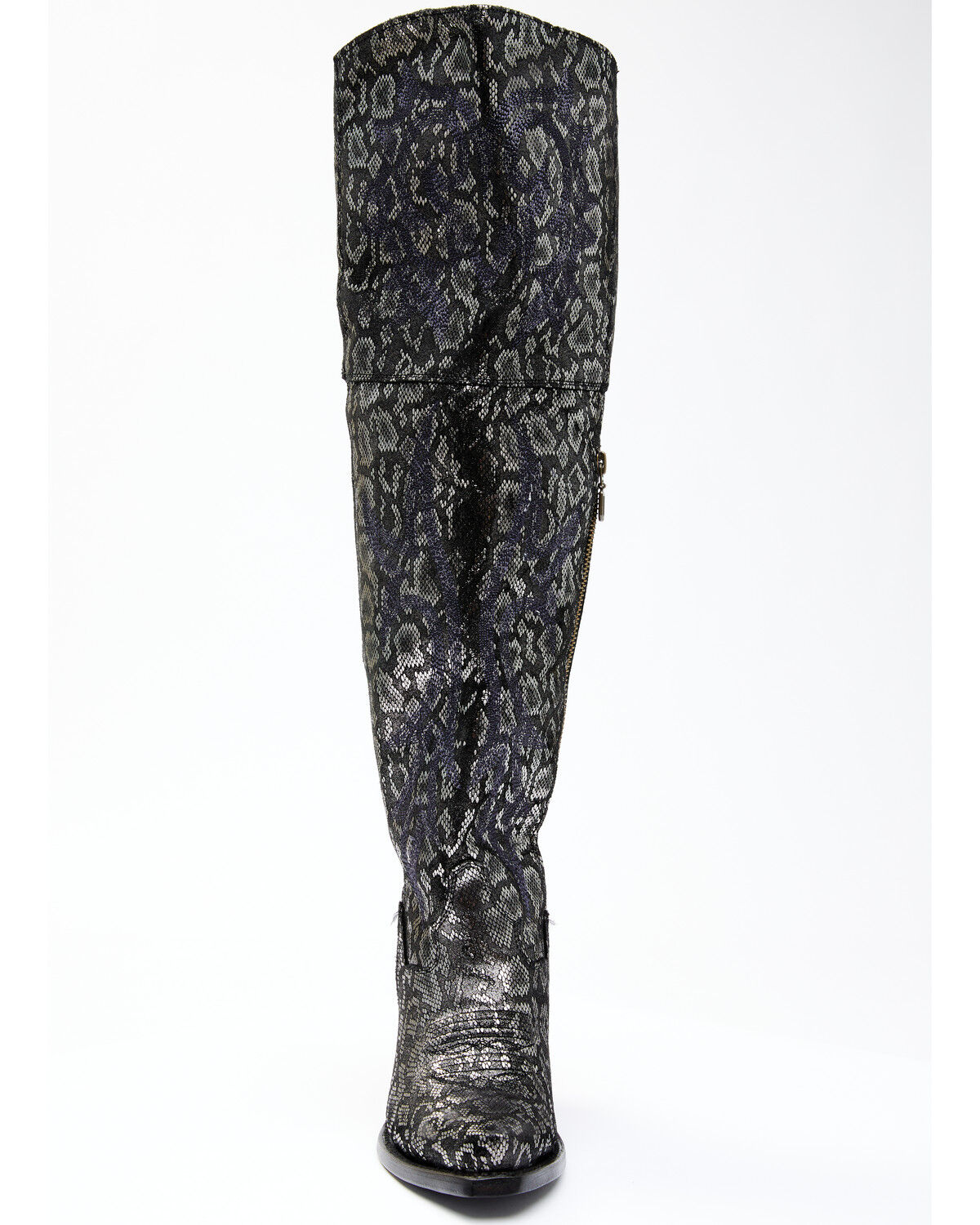 Image #3 - Dan Post Women's Black Snake Print Western Boots - Snip Toe, Silver, hi-res