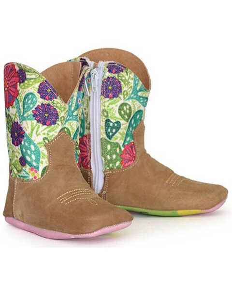 Tin Haul Infant Girls' Sparkles Western Boots - Broad Square Toe, Brown, hi-res