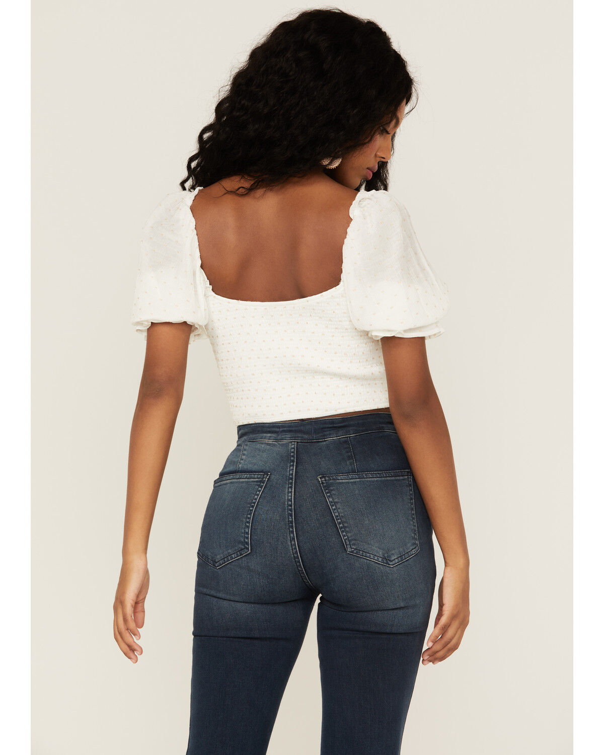 Image #4 - Flying Tomato Women's Swiss Dot White Corset Blouse, , hi-res