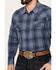 Image #3 - Blue Ranchwear Men's Lander Plaid Print Long Sleeve Western Snap Shirt, Blue, hi-res