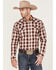 Image #1 - Moonshine Spirit Men's Apache Dobby Plaid Long Sleeve Snap Western Shirt, Cream, hi-res