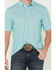 Image #3 - Ariat Men's Geo Print Short Sleeve Button-Down Performance Polo, Aqua, hi-res