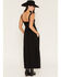 Image #4 - Lovestitch Women's Sleeveless Snap Front Midi Dress, Black, hi-res