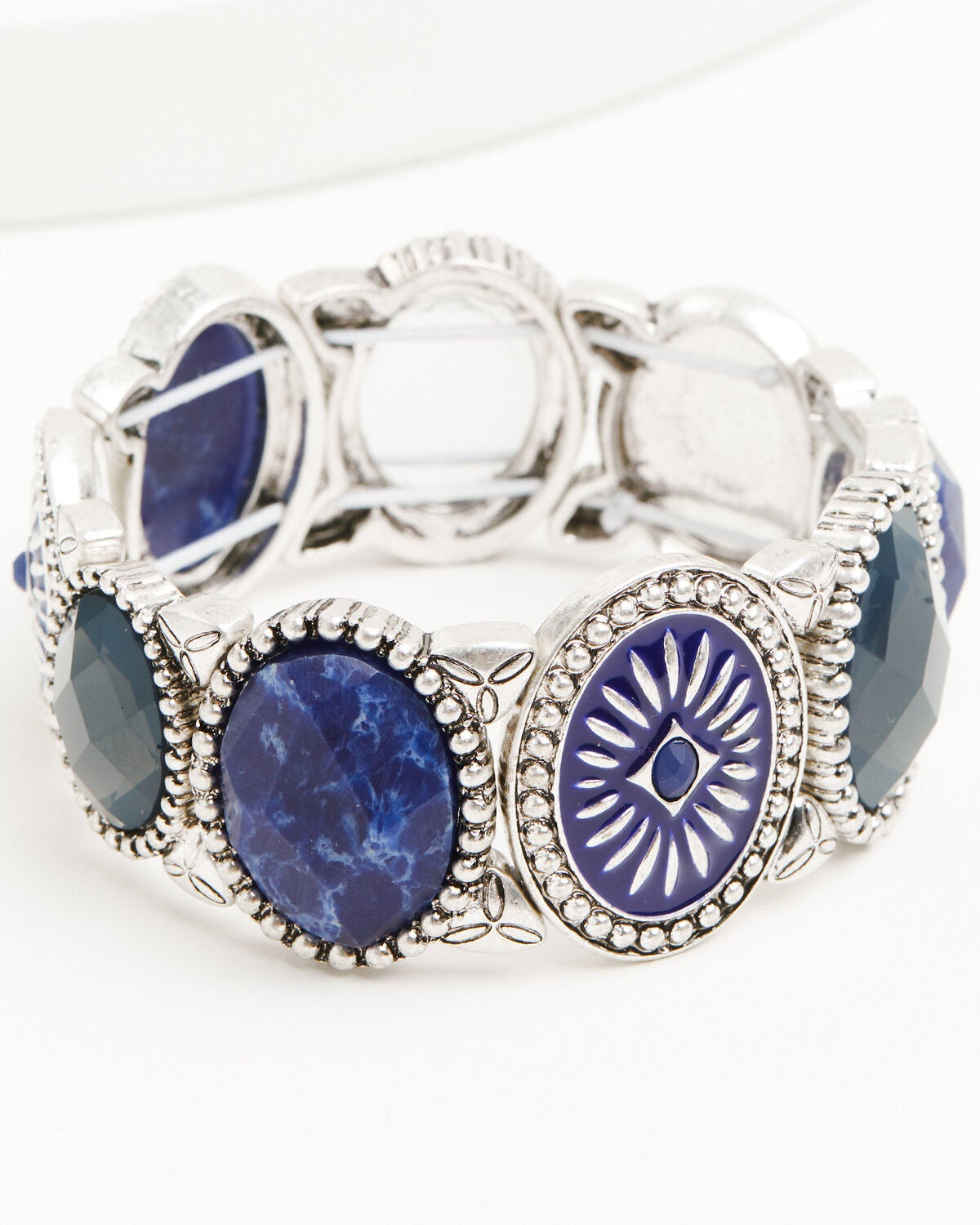 Image #1 - Lainey Wilson Women's Stone Stretch Bracelet, Silver, hi-res