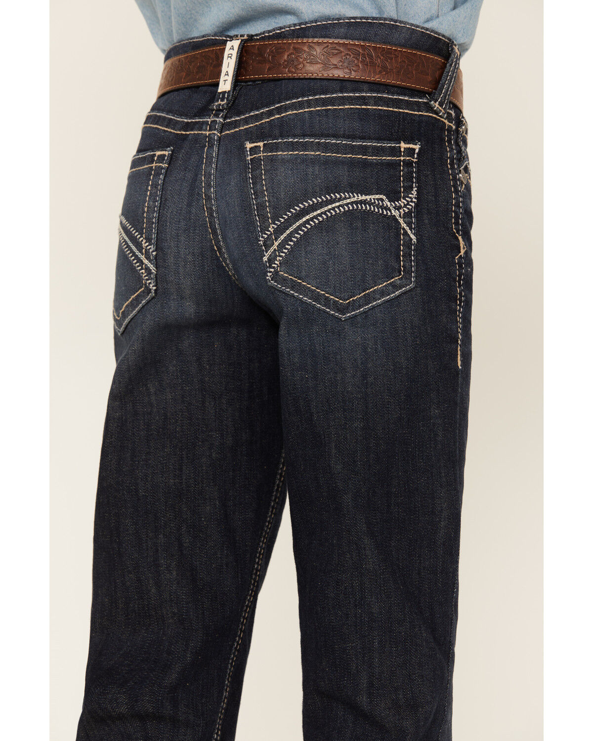 Image #4 - Ariat Girls' Estrella Trouser Wide Jeans, Blue, hi-res