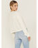 Image #4 - Cleo + Wolf Women's Boxy Floral Pocket Long Sleeve Cropped Long Sleeve, Ivory, hi-res