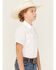 Image #3 - Gibson Trading Co Boys' Solid Short Sleeve Pearl Snap Western Shirt, White, hi-res