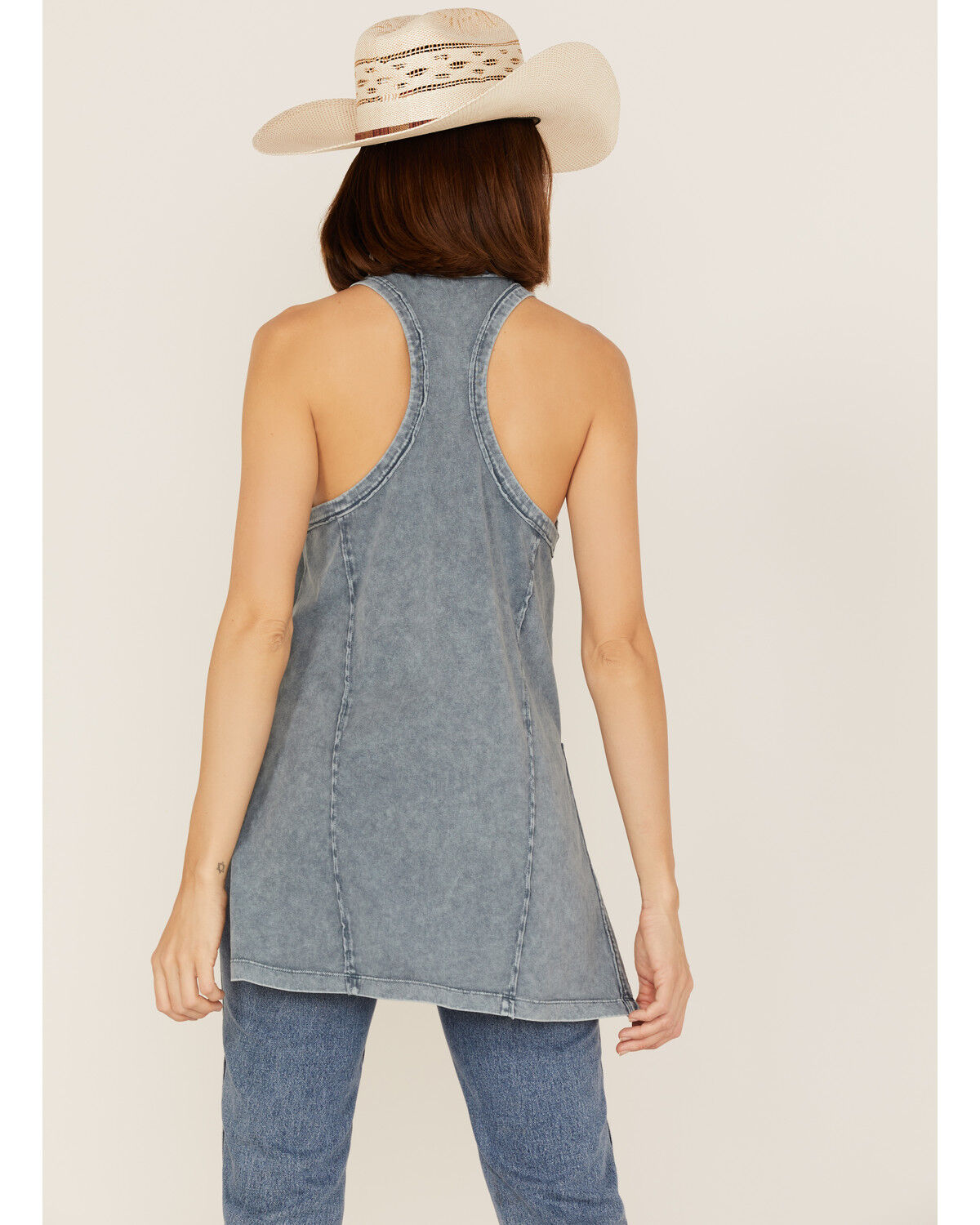 Image #4 - Cleo + Wolf Women's Racerback Jersey Tank, Blue, hi-res